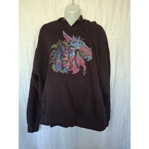 Women's Destinations USA Hoodie Black L dragon embellished